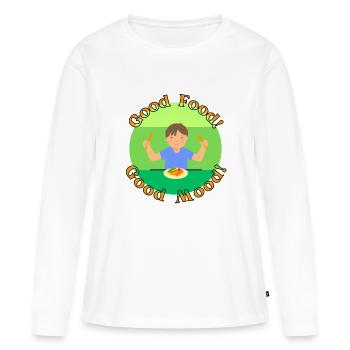 Good Food, Good Mood! - Frauen Premium Bio Langarmshirt - Weiß - Vorne - Julia (174cm)