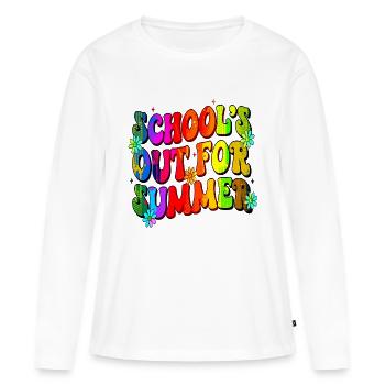 Abschlussfeier 2024 Abiturfeier - Frauen Premium Bio Langarmshirt - Weiß - Vorne - Julia (174cm)