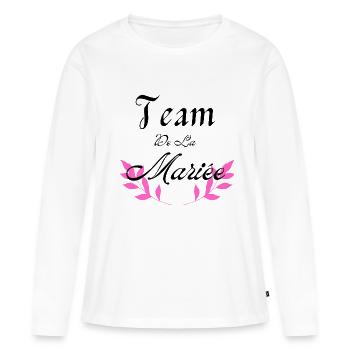 team de la Mariée - T-shirt manches longues Premium bio Femme - blanc - Devant - Julia (174cm)