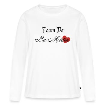 team de la Mariée - T-shirt manches longues Premium bio Femme - blanc - Devant - Julia (174cm)