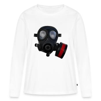 Masque à gaz S10 - T-shirt manches longues Premium bio Femme - blanc - Devant - Julia (174cm)