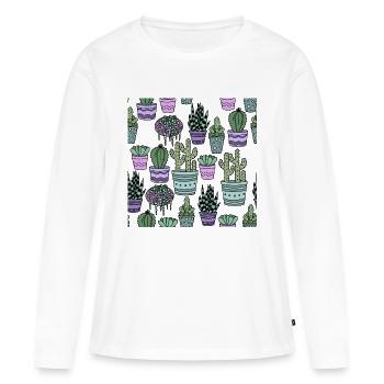 Cacti - Women's Premium Organic Long Sleeve Shirt - white - Front - Julia (174cm)