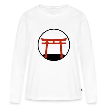 Red Torii Gate on Hill: Japon - T-shirt manches longues Premium bio Femme - blanc - Devant - Julia (174cm)