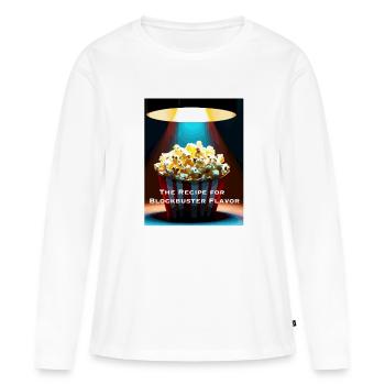 La recette de la saveur Blockbuster - T-shirt manches longues Premium bio Femme - blanc - Devant - Julia (174cm)