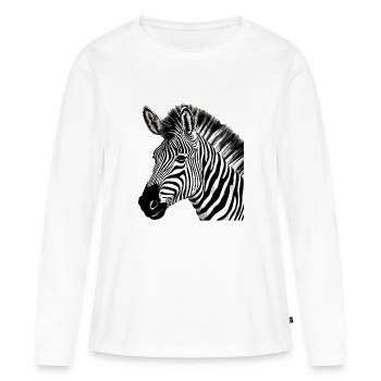 Zebi the Zebra - Women's Premium Organic Long Sleeve Shirt - white - Front - Julia (174cm)