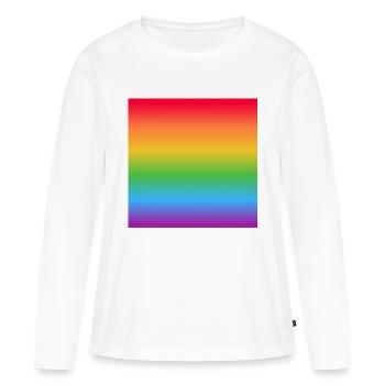 Dégradé de drapeau arc-en-ciel - T-shirt manches longues Premium bio Femme - blanc - Devant - Julia (174cm)