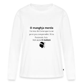 Corse dans le cœur - T-shirt manches longues Premium bio Femme - blanc - Devant - Julia (174cm)