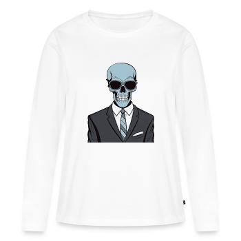 Sharp Dressed Skeleton - Women's Premium Organic Long Sleeve Shirt - white - Front - Julia (174cm)