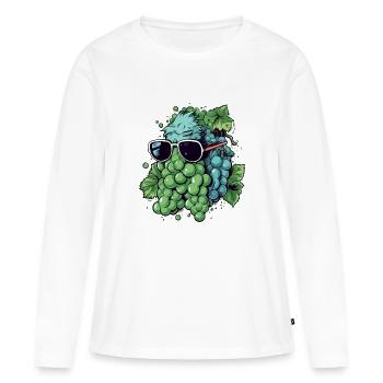 Grappe de raisin John - T-shirt manches longues Premium bio Femme - blanc - Devant - Julia (174cm)