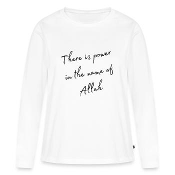 There is power in the name of allah - T-shirt manches longues Premium bio Femme - blanc - Devant - Julia (174cm)