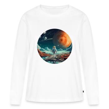 Spaceman Around Space, cadeau des astronautes - T-shirt manches longues Premium bio Femme - blanc - Devant - Julia (174cm)