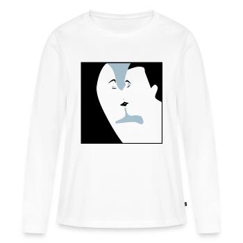 Kiss - T-shirt manches longues Premium bio Femme - blanc - Devant - Julia (174cm)