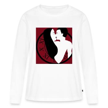Love clock - T-shirt manches longues Premium bio Femme - blanc - Devant - Julia (174cm)