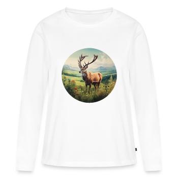 Red Deer - Women's Premium Organic Long Sleeve Shirt - white - Front - Julia (174cm)