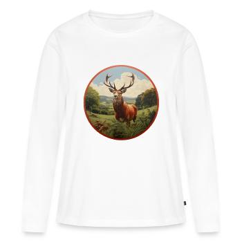 Red Deer - Women's Premium Organic Long Sleeve Shirt - white - Front - Julia (174cm)
