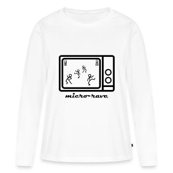 Micro rave - T-shirt manches longues Premium bio Femme - blanc - Devant - Julia (174cm)