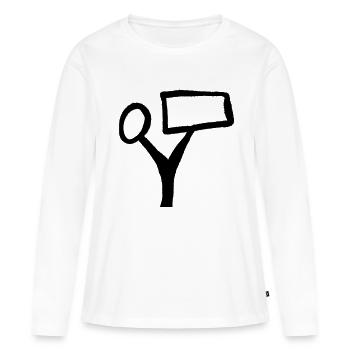 Texte de l’arborescence - T-shirt manches longues Premium bio Femme - blanc - Devant - Julia (174cm)