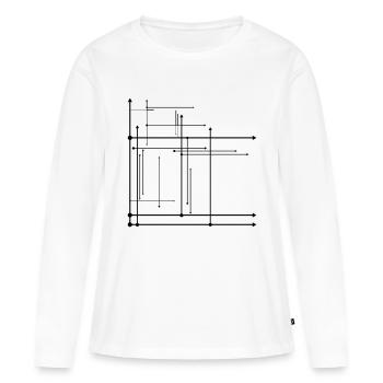 Flèches - T-shirt manches longues Premium bio Femme - blanc - Devant - Julia (174cm)