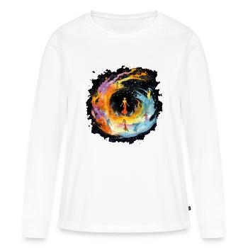 Lilas au pays des fées - T-shirt manches longues Premium bio Femme - blanc - Devant - Julia (174cm)