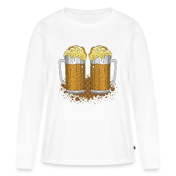 Pintes - T-shirt manches longues Premium bio Femme - blanc - Devant - Julia (174cm)