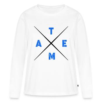 équipe - T-shirt manches longues Premium bio Femme - blanc - Devant - Julia (174cm)