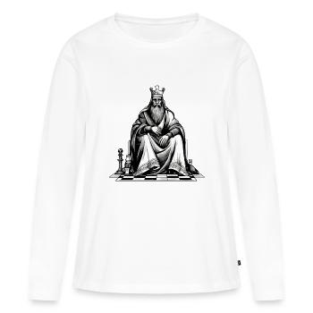 Roi Philippe sur son trône - T-shirt manches longues Premium bio Femme - blanc - Devant - Julia (174cm)