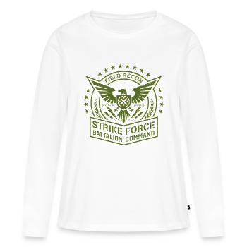 Heer, Militär, Luftwaffe, Marine, Marine, Amerika, USA - Frauen Premium Bio Langarmshirt - Weiß - Vorne - Julia (174cm)