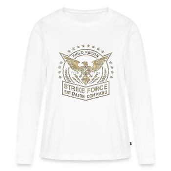 Heer, Militär, Luftwaffe, Marine, Marine, Amerika, USA - Frauen Premium Bio Langarmshirt - Weiß - Vorne - Julia (174cm)