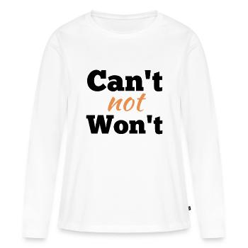 Je ne peux pas ne pas ne pas - T-shirt manches longues Premium bio Femme - blanc - Devant - Julia (174cm)