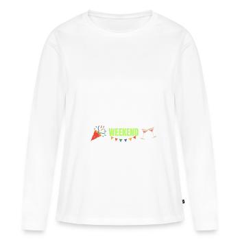 Semaine - T-shirt manches longues Premium bio Femme - blanc - Devant - Julia (174cm)
