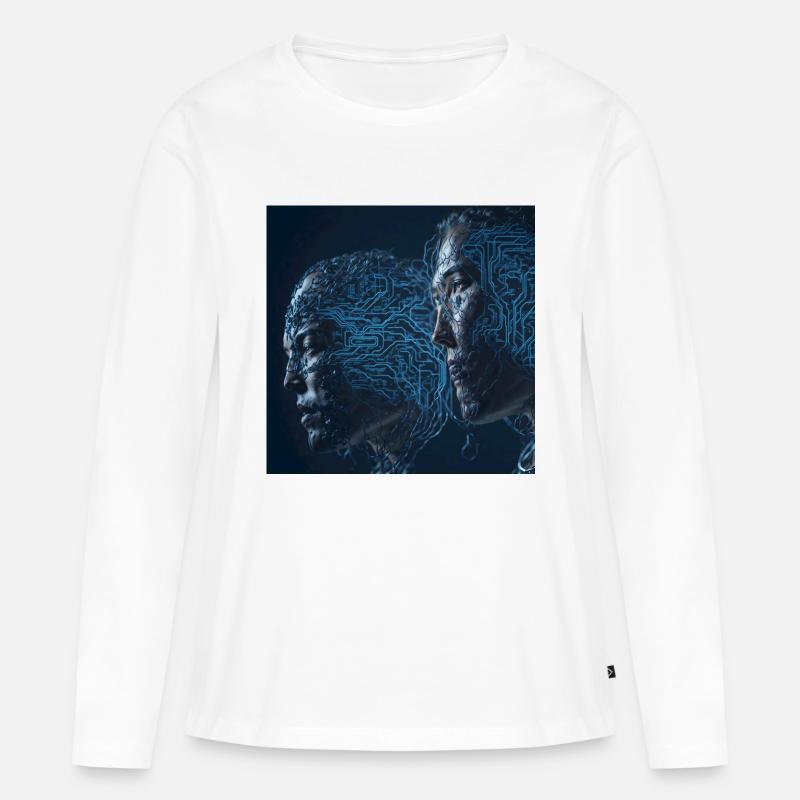 Future Vision 2 - Frauen Premium Bio Langarmshirt - Weiß
