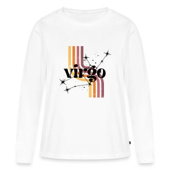 Virgo horoscope rétro - T-shirt manches longues Premium bio Femme - blanc - Devant - Julia (174cm)