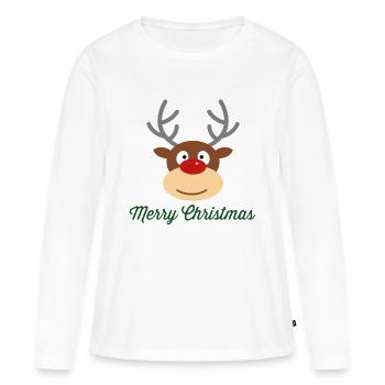 Joyeux Noël - T-shirt manches longues Premium bio Femme - blanc - Devant - Julia (174cm)