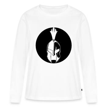 Casque Sparta - T-shirt manches longues Premium bio Femme - blanc - Devant - Julia (174cm)