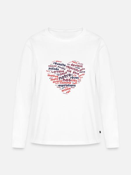 Word cloud motivation - Women's Premium Organic Long Sleeve Shirt - white