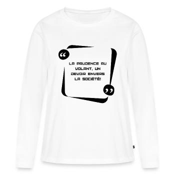 La prudence au volant, un devoir envers la société - T-shirt manches longues Premium bio Femme - blanc - Devant - Julia (174cm)