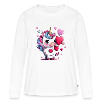 Unicorn Girl Unicorns Unicorn Mythical Animal - Women's Premium Organic Long Sleeve Shirt - white - Front - Julia (174cm)