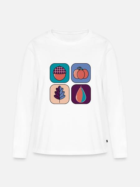 Herbstliches Design #1 - Frauen Premium Bio Langarmshirt - Weiß