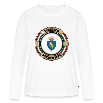 Turin Piémont - T-shirt manches longues Premium bio Femme - blanc - Devant - Julia (174cm)