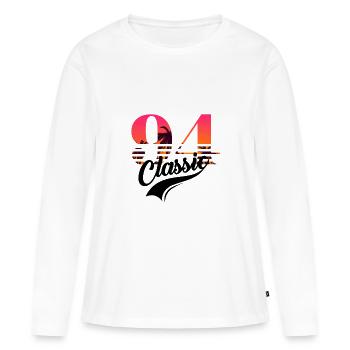 Jahrgang 1994-94th Anniversary - Frauen Premium Bio Langarmshirt - Weiß - Vorne - Julia (174cm)
