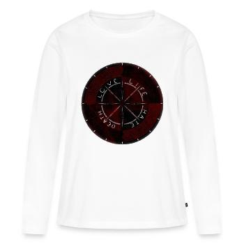 Directions de vie - T-shirt manches longues Premium bio Femme - blanc - Devant - Julia (174cm)