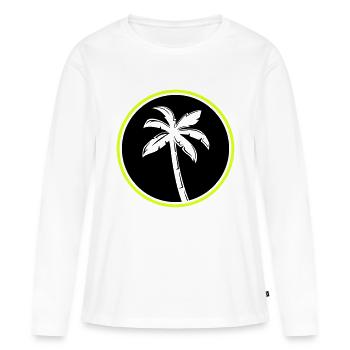 palmier - T-shirt manches longues Premium bio Femme - blanc - Devant - Julia (174cm)