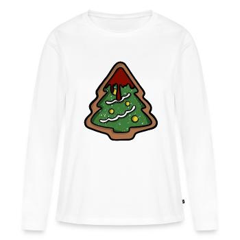 blutiges Weihnachtsbaum Plätzchen - Frauen Premium Bio Langarmshirt - Weiß - Vorne - Julia (174cm)