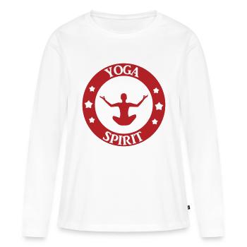 Yoga Spirit - T-shirt manches longues Premium bio Femme - blanc - Devant - Julia (174cm)