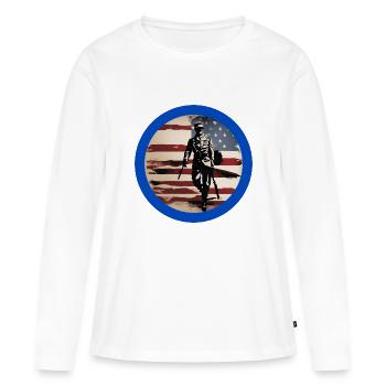 Veteranen,Veteran,Waffenstillstand,US-Armee,Marine, - Frauen Premium Bio Langarmshirt - Weiß - Vorne - Julia (174cm)