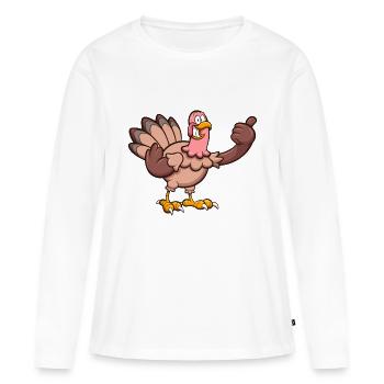 Dessin animé Turquie - T-shirt manches longues Premium bio Femme - blanc - Devant - Julia (174cm)
