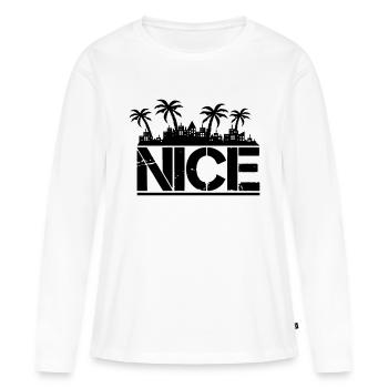 gentil - T-shirt manches longues Premium bio Femme - blanc - Devant - Julia (174cm)