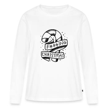 de Noël avec de la canne à sucre - T-shirt manches longues Premium bio Femme - blanc - Devant - Julia (174cm)