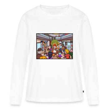 Saint-Nicolas avec les gens - T-shirt manches longues Premium bio Femme - blanc - Devant - Julia (174cm)