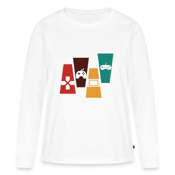 Vintage Retro Console Console Gift Idea - Women's Premium Organic Long Sleeve Shirt - white - Front - Julia (174cm)